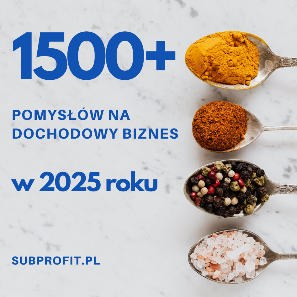 1500 pomysłów na dochodowy biznes w 2025 roku